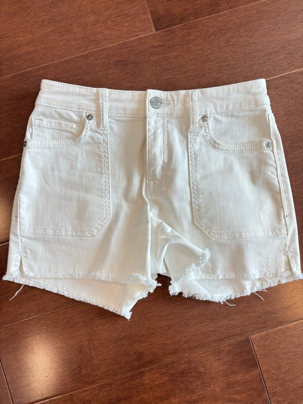 Tommy Bahama White Frayed Hem Denim Shorts